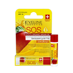 Бальзам для губ Cosmetics SOS 100% Organic Argan Oil т.Манго, Eveline, 2, 8г