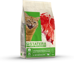 Сухой корм для кошек STATERA, ягненок, 3кг