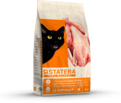 Сухой корм для стерилизованных кошек STATERA, цыпленок, 0.8кг