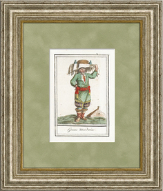Гравюра Мордвин в народном костюмес ручной раскраской, 1796 г. Rarita
