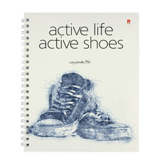 Тетрадь общая на гребне Альт А5 165 х 200 мм КЕДЫ 96 л. клетка 7-96-160 обложка в ассорт