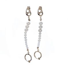 Серьги из бижутерного сплава с искусственным жемчугом Moon Paris MRQ-21.06-004