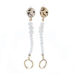 Серьги из бижутерного сплава с искусственным жемчугом Moon Paris MRQ-21.06-003