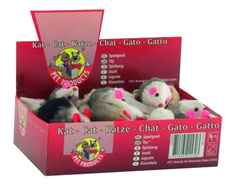 Мягкая игрушка для кошек Beeztees Мышь-погремушка, в ассортименте, 5 см, 24 шт