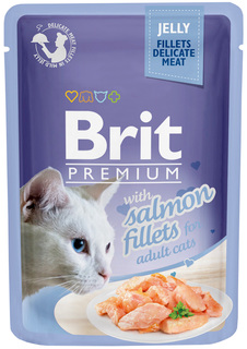 Влажный корм для кошек Brit Premium Jelly Salmon Fillets, филе лосося в желе, 24шт по 85г Brit*