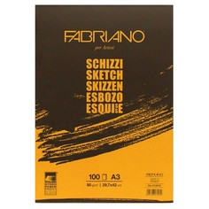 Альбом для эскизов и зарисовок "Schizzi", А3, 100 листов, 90 г/м2, мелкозернистая бумага Fabriano