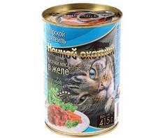 Влажный корм для кошек Ночной Охотник, в желе, морепродукты, 20шт, 415г