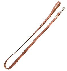 Поводок универсальный для собак HOMEPET, кожа, коричневый,простроченный 1.2 м