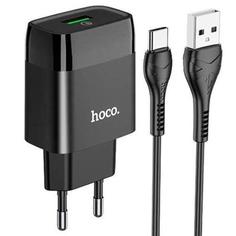 Сетевое зарядное устройство Hoco C72Qa, 1xUSB, 3 A, black