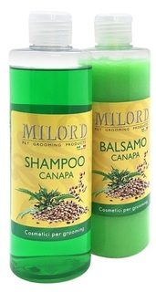 Набор для собак и кошек Milord "Canapa" питательный шампунь + бальзам