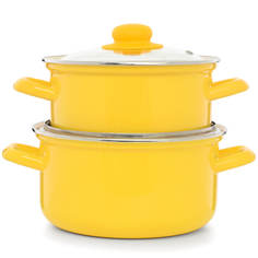 Набор посуды ярко-желтый цилиндрический 2,0 3,0 л 4 предметов Эстет