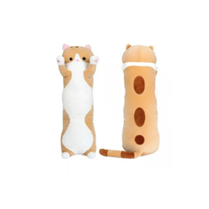 Мягкая игрушка-антистресс Кошка-батон, длинный кот рыжий 70 см Wellywell