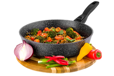 Сковорода глубокая 26 см Elan Gallery ГАРМОНИЯ ВКУСА Черный мрамор Индукция