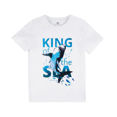 Футболка для мальчика Bossa Nova "King of the sea" (цвет: белый, рост 134 см)