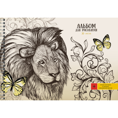 Альбом для рисования Listoff Царь зверей (30л, 140г/м,гребень)АС302235