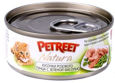 Влажный корм для кошек Petreet NATURA , с тунцом и зеленой фасолью, 12шт, 70г