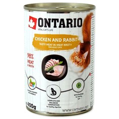 Влажный корм для кошек Ontario с курицей и кроликомк, 6шт, 400г