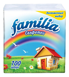 Бумажные салфетки Familia 24*23 см белые 100 штук