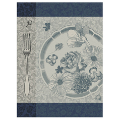 Полотенце кухонное Le Jacquard Francais Fleurs A Croquer 60x80см, цвет синий