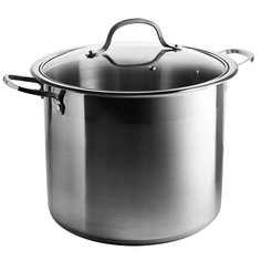 Кастрюля WEBBER BE-128-15L из нержавеющей стали 15 л, со стеклянной крышкой, 28х23см