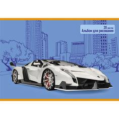 Альбом для рисования Listoff Спортивный автомобиль (20л, 110г/м,скрепка)А202242