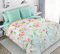 Простыня 1.5-спальн. "Николь комп. 3 зел" перкаль Текс Дизайн