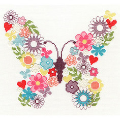 Набор для вышивания крестом Bothy Threads "Butterfly Bouquet" (Цветочная бабочка) арт.XB2