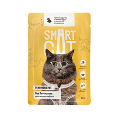 Влажный корм для кошек Smart CAT с кусочками курицы в соусе, 25шт, 85г