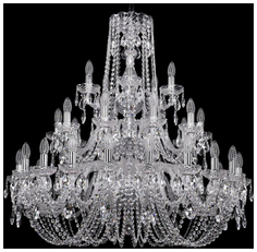 Люстра подвесная Bohemia Ivele Crystal 1402/20+10+5/360/3d/Ni