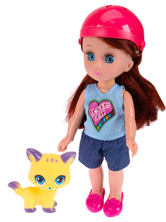 Игровой набор с куклой Лапушка-подружка. Прогулка с собачкой (18 см) Рыжий кот ZY966365