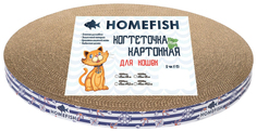 Когтеточка Home-Fish, гофрокартон с пропиткой кошачьей мятой 35х35х2.5см
