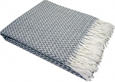 Плед "Валенсия", 170х200, 50% -хлопок, 30%- п/э,20%- пан, бел-т.сер Vladi