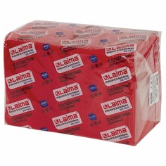 Салфетки бумажные 400 шт., 24х24 см, LAIMA, "Big Pack", красные (интенсив), 100% целл