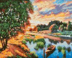Картина по номерам Белоснежка «Тишина летнего вечера» холст на подрамнике, 40х50 см