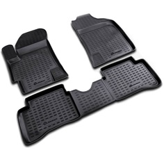 Коврики в салон подходят для KIA Rio (II; IIp) 2005-2011; 4 шт. (полиуретан; серые) Element