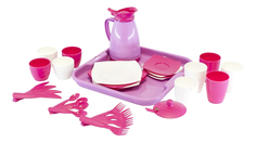 Набор посуды игрушечный Полесье Алиса с подносом на 4 персоны