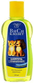 Шампунь для кошек и собак WC Closet с кондиционером для чувствительной кожи, 220 мл