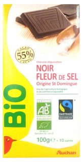 Шоколад Auchan Bio темный с солью 100 г АШАН