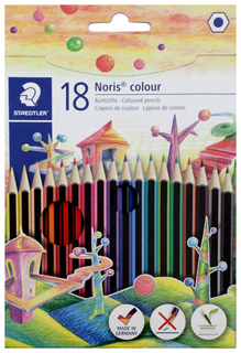 Набор цветных карандашей Noris Colour 18 цветов Wopex Staedtler