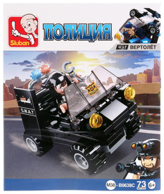 Конструктор пластиковый Sluban Полиция Машина M38-B0638C