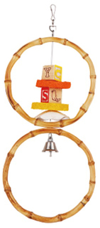Игрушка для птиц Fauna International Бамбуковые кольца-качели, бежевый, 16х36см