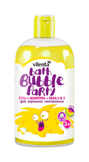 Гель+шампунь+пена 3-в-1 VILENTA BATH BUBLE PARTY KIDS ДЛЯ ХОРОШЕГО НАСТРОЕНИЯ 400 мл