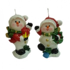 Свеча новогодняя Snowmen Е93231-GW 9,5 см в ассортименте