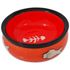 Одинарная миска для кошек и собак Magic Cat, керамика, оранжевый, 0.22 л