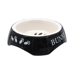 Одинарная миска для грызунов Small Animals, керамика, черный, белый, 0.15 л