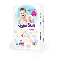 Подгузники-трусики YokoSun M (6-10 кг), 2х58 шт. + Игрушка для ванной котик Йоко в подарок