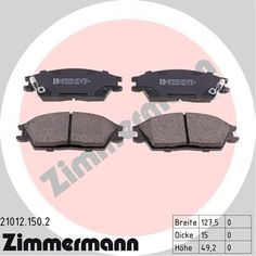 Комплект тормозных колодок, дисковый тормоз ZIMMERMANN 21012.150.2