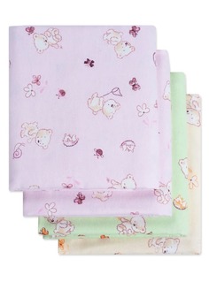 Пеленки фланелевые Дочке. Мишки с сачком 4 штуки Чудо Чадо