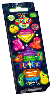 Набор теста для лепки "FLUORIC №1", 7 цветов Danko Toys