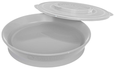 Тарелка с разделителями Twistshake, цвет: пастельный серый (Pastel Grey)